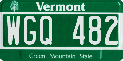 VT license plate WGQ482