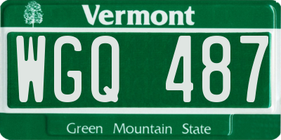 VT license plate WGQ487