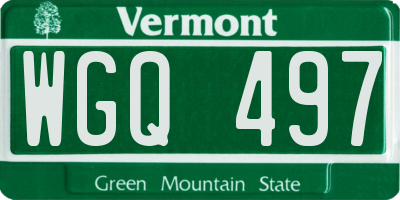 VT license plate WGQ497