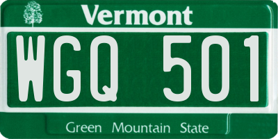 VT license plate WGQ501