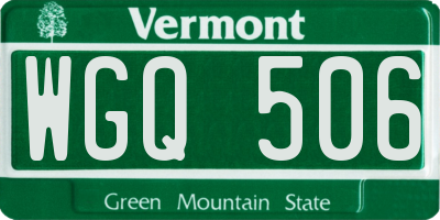 VT license plate WGQ506