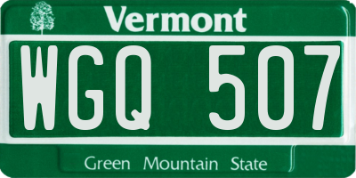 VT license plate WGQ507