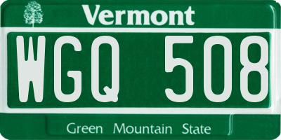 VT license plate WGQ508