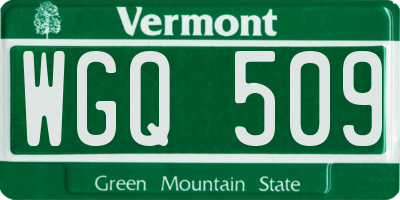 VT license plate WGQ509
