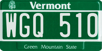 VT license plate WGQ510