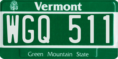 VT license plate WGQ511