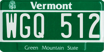 VT license plate WGQ512