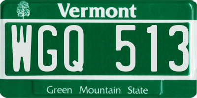 VT license plate WGQ513