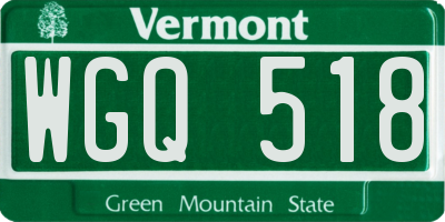 VT license plate WGQ518