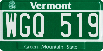 VT license plate WGQ519