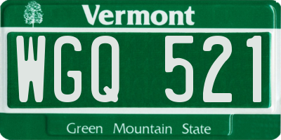 VT license plate WGQ521