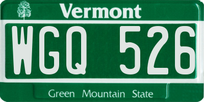 VT license plate WGQ526