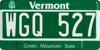 VT license plate WGQ527