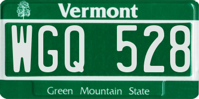 VT license plate WGQ528