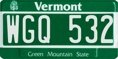 VT license plate WGQ532