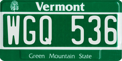VT license plate WGQ536