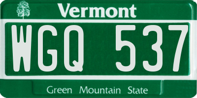 VT license plate WGQ537