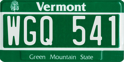 VT license plate WGQ541