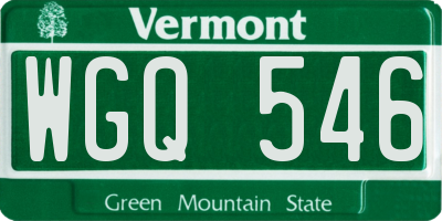 VT license plate WGQ546