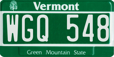 VT license plate WGQ548