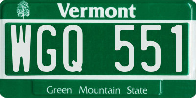 VT license plate WGQ551