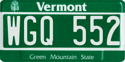 VT license plate WGQ552
