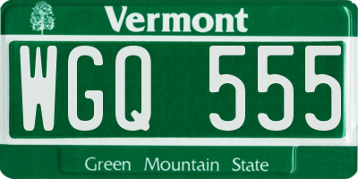 VT license plate WGQ555