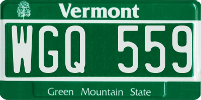 VT license plate WGQ559