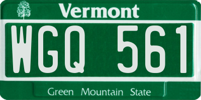 VT license plate WGQ561