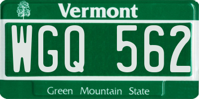VT license plate WGQ562