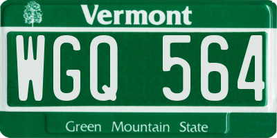 VT license plate WGQ564