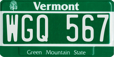 VT license plate WGQ567