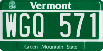 VT license plate WGQ571
