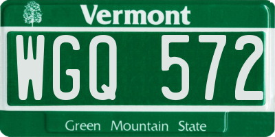 VT license plate WGQ572