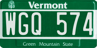 VT license plate WGQ574