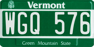 VT license plate WGQ576