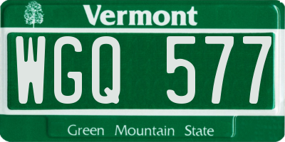 VT license plate WGQ577