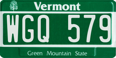 VT license plate WGQ579