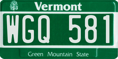 VT license plate WGQ581