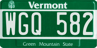 VT license plate WGQ582