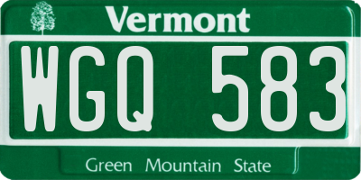 VT license plate WGQ583