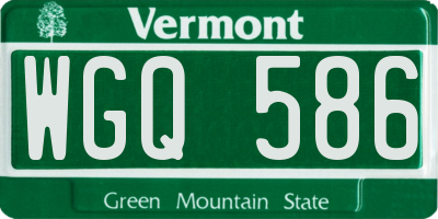 VT license plate WGQ586