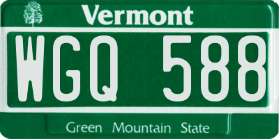 VT license plate WGQ588