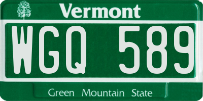 VT license plate WGQ589