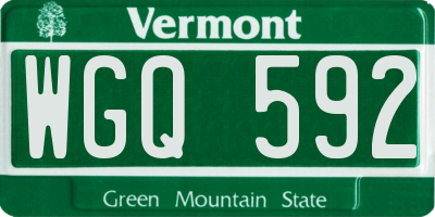 VT license plate WGQ592
