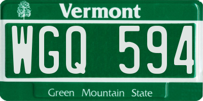 VT license plate WGQ594
