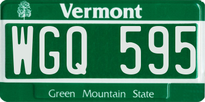 VT license plate WGQ595
