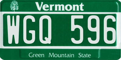 VT license plate WGQ596