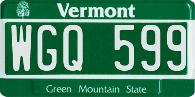 VT license plate WGQ599