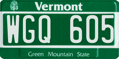 VT license plate WGQ605